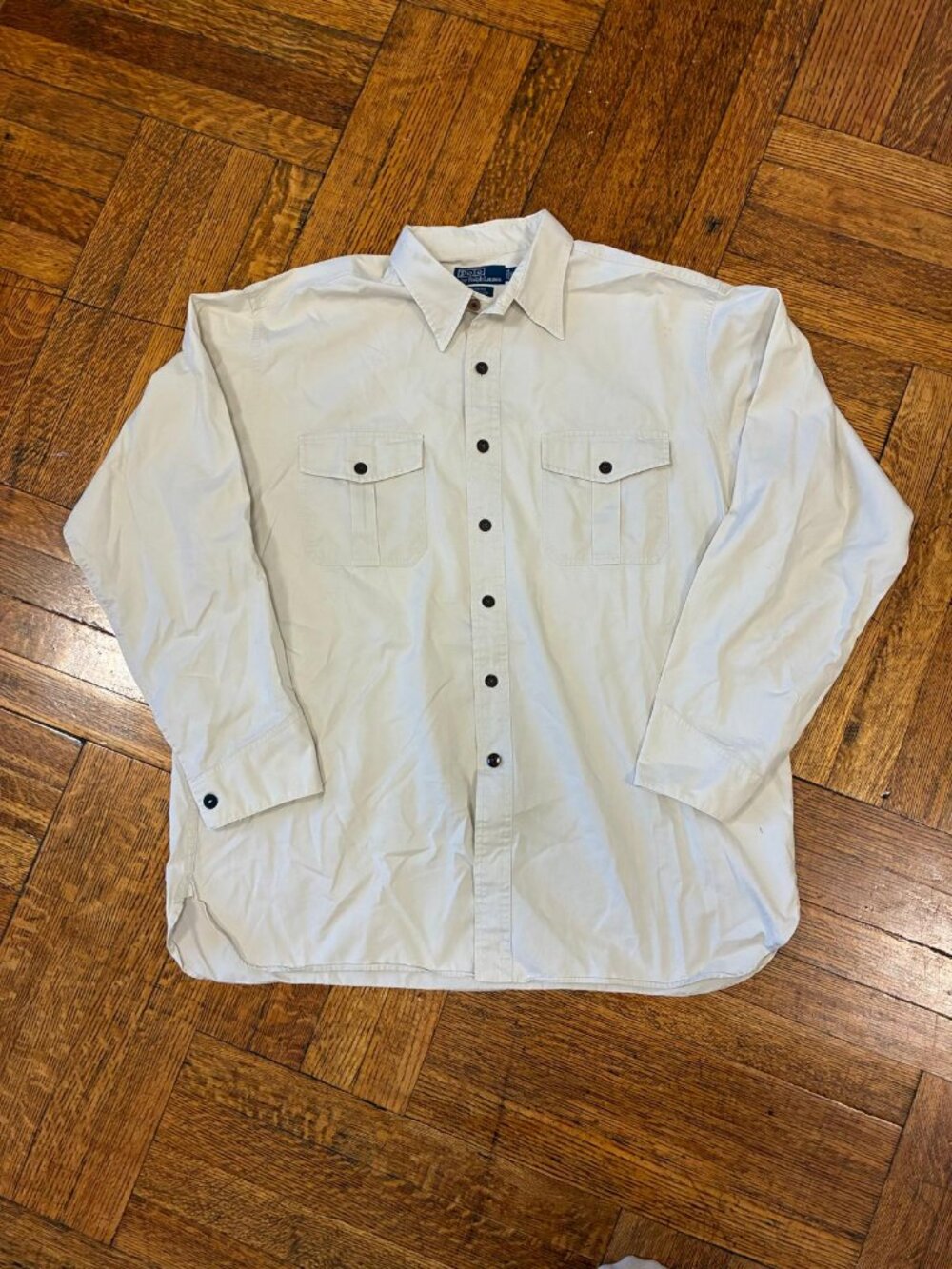 Vintage Polo Ralph Lauren Tobias Mens XL Utility Work Shirt Flap Pockets As-Is
